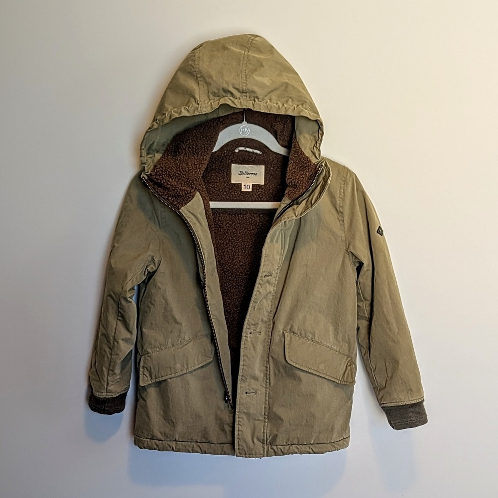 Bellerose boys parka Size 10 khaki Green